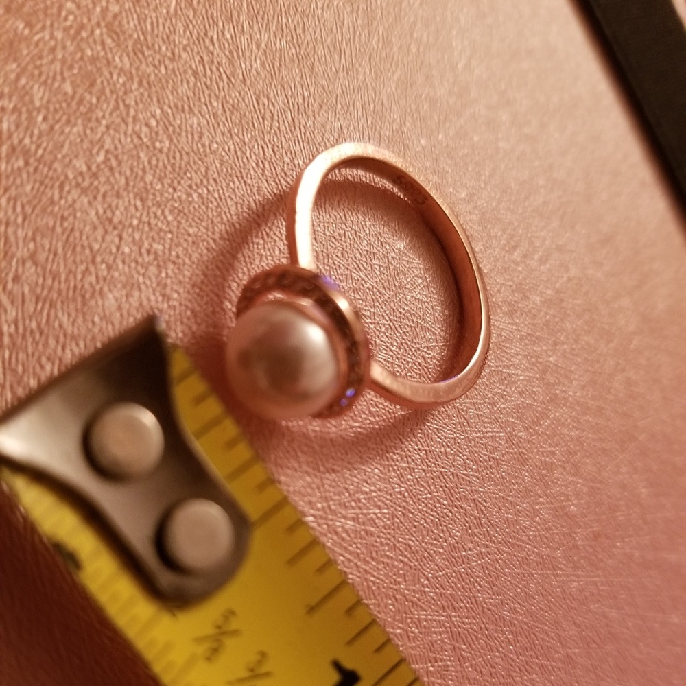 🌈# 88. Fashion Women 18KRose Gold Plated Pearl Ring - Picture 2 of 7